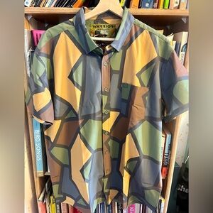 Warrior Camos WWI Camoflauge Button Down Hawaiian Aloha Shirt Range Tactical XL